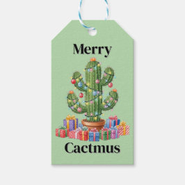Etiqueta de presente de Natal - Cactmus Feliz
