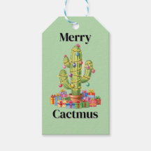 Etiqueta de presente de Natal - Cactmus Feliz