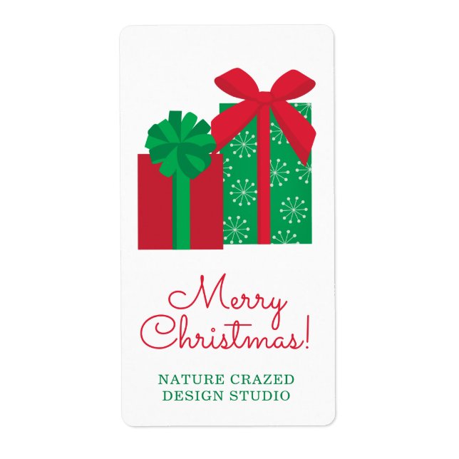 Etiqueta de Presente de Natal da Empresa (Frente)
