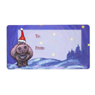 Etiqueta de Presente de Natal da Hippo Art