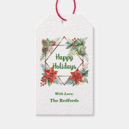 Etiqueta de presente de Natal da Poinsettia em Bra
