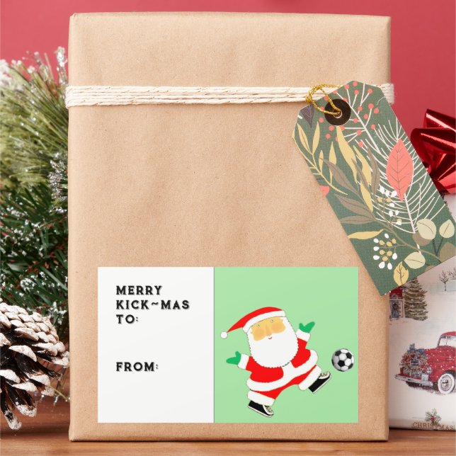Etiqueta de presente de Natal de futebol (Feriado)