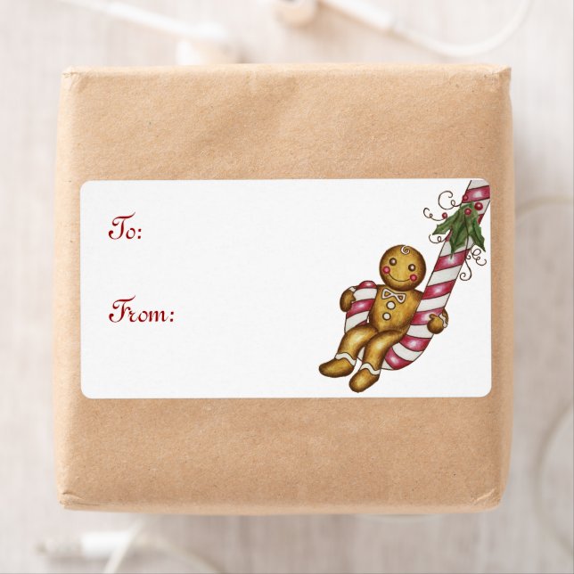 Etiqueta de presente de Natal de gengibre (Insitu)