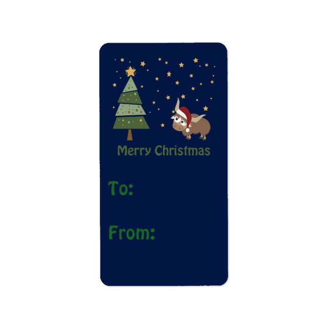 Etiqueta de presente de Natal de iaque (Frente)