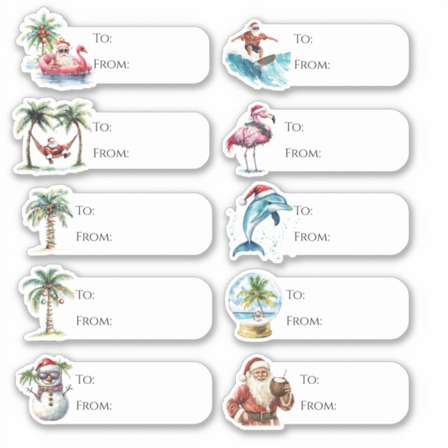 Etiqueta de Presente de Natal Divertida para e da  (Frente)