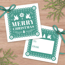 Etiqueta de presente de Natal do México Papel Pica