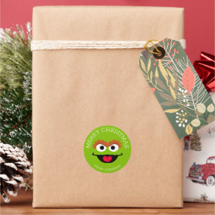 Etiqueta de presente de Natal do Oscar the Grouch