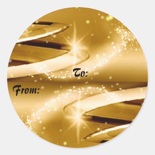 Etiqueta de presente de Natal do ouro (Frente)