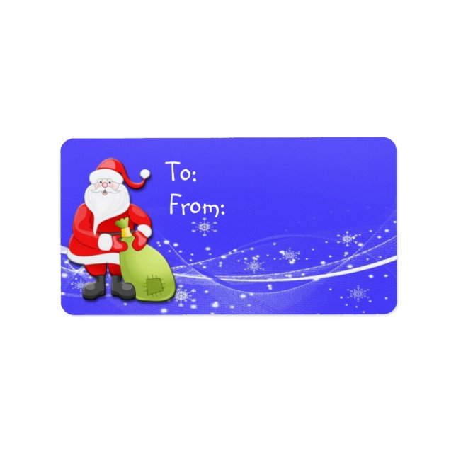 Etiqueta de Presente de Natal do Papai Noel (Frente)