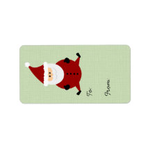 Etiqueta de presente de Natal do Papai Noel redond