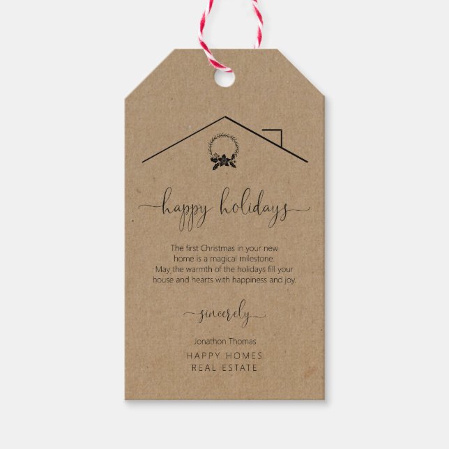 Etiqueta de Presente de Natal do Realtor para Clie (Frente)