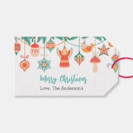 Etiqueta de Presente de Natal dos Ornamentos de Pa