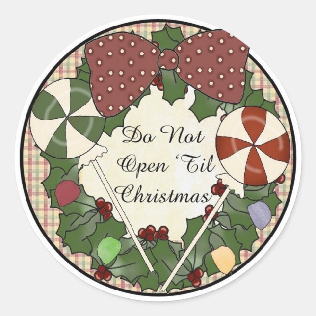 Etiqueta de presente de Natal dos Stickers Não abr (Frente)