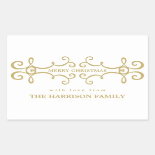 Etiqueta de presente de Natal elegante / Dourado b