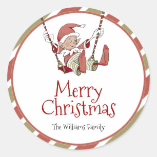 Etiqueta de Presente de Natal Elf
