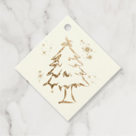 Etiqueta de presente de Natal em árvore de Ouro fe