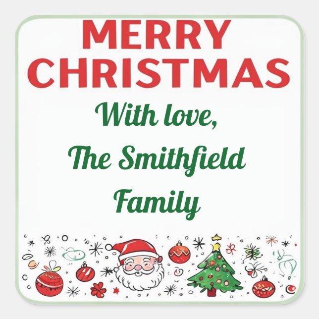 Etiqueta de presente de Natal, Etiqueta de Natal P (Frente)