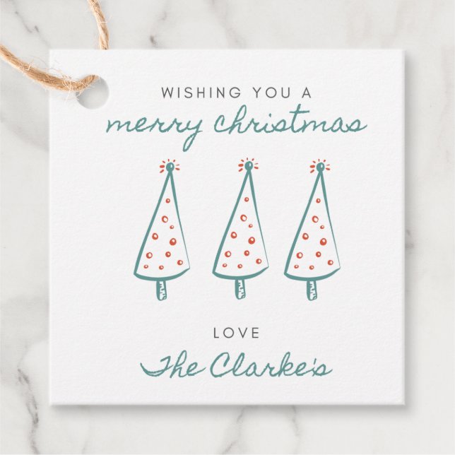 Etiqueta de presente de Natal feliz (Frente)