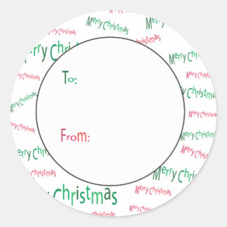 Etiqueta de presente de Natal feliz