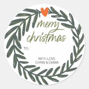 Etiqueta de presente de Natal feliz personalizada