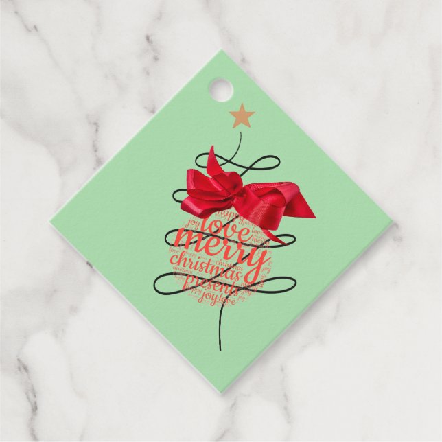 Etiqueta de presente de Natal Festivo Bauble (Frente)