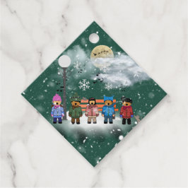Etiqueta de presente de Natal Festivo Quintet