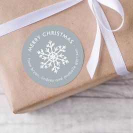 Etiqueta de Presente de Natal Floco de Neve Azul E