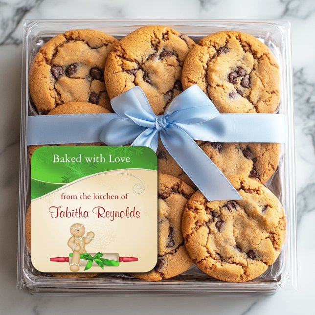 Etiqueta de Presente de Natal Homem de Biscoito (Criador carregado)