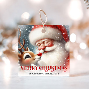 Etiqueta de presente de Natal infantil Rudolph fof