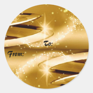 Etiqueta de presente de Natal ouro