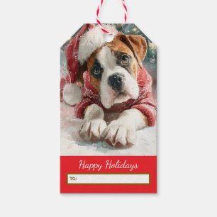 Etiqueta de Presente de Natal para Boxer