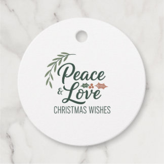 Etiqueta de Presente de Natal Paz & Amor