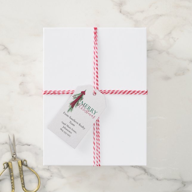 Etiqueta de presente de Natal personalizada para e (Com cordão)