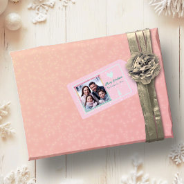 Etiqueta de Presente de Natal Rosa bonito