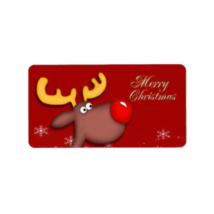 Etiqueta de presente de Natal Rudolf