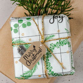 Etiqueta de presente de Natal Simples Preto