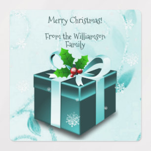 Etiqueta de Presente de Natal Teal