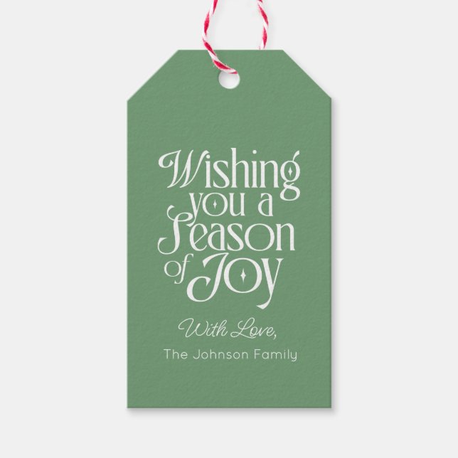 Etiqueta de Presente de Natal Temporada de Alegria (Frente)