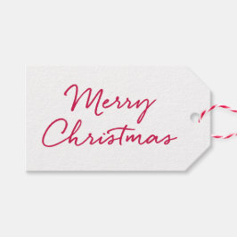 Etiqueta de presente de Natal Vermelho e Branco