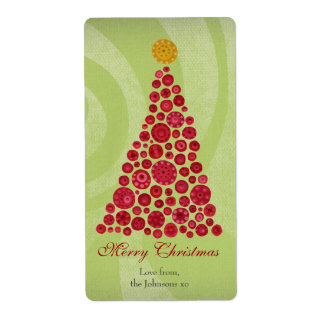 Etiqueta de presente de Natal vermelho e verde