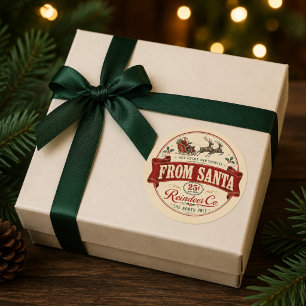 Etiqueta de Presente de Natal Vintage do Papai Noe