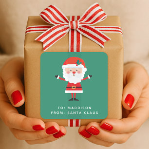 Etiqueta de Presente de Papai Noel Adesivo de Pr