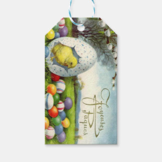 ETIQUETA DE PRESENTE DE PÁSCOA PARA FRANGO VINTAGE