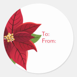 Etiqueta de Presente de Poinsettia Natal