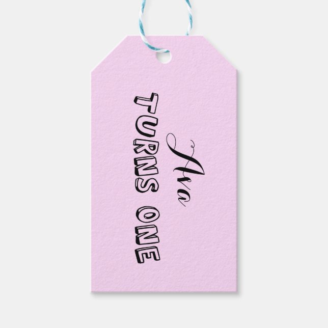 Etiqueta de Presente de Primeiro Aniversário (Frente)