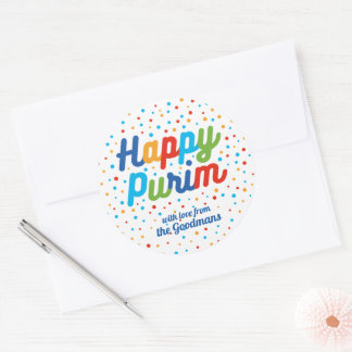 Etiqueta de Presente de Purim Personalizado