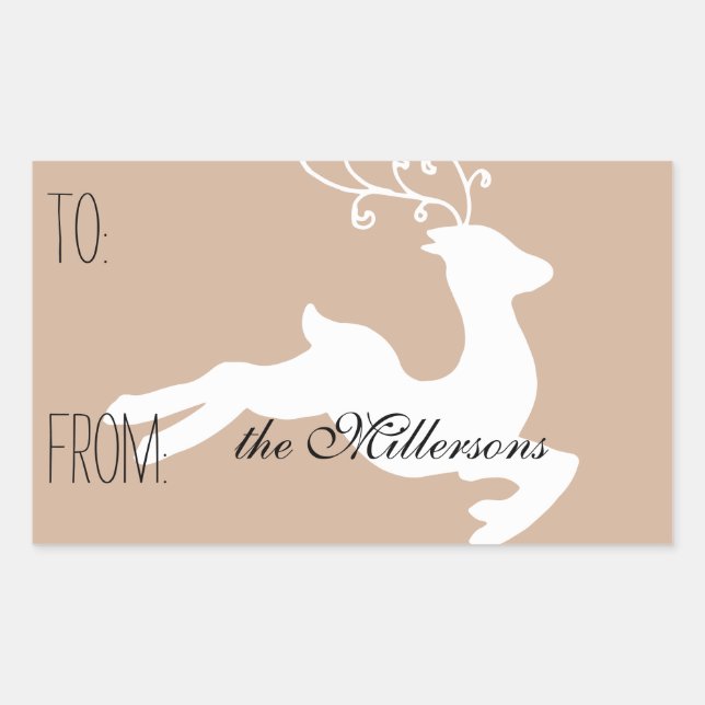Etiqueta de Presente de Reindeer (Frente)