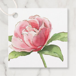 Etiqueta de Presente de Rosa de Aquarela Rosa