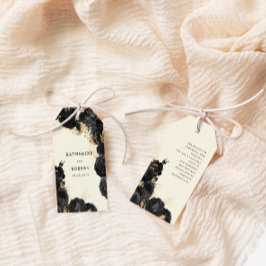 Etiqueta de presente de Rosas Pretos Dourados com 