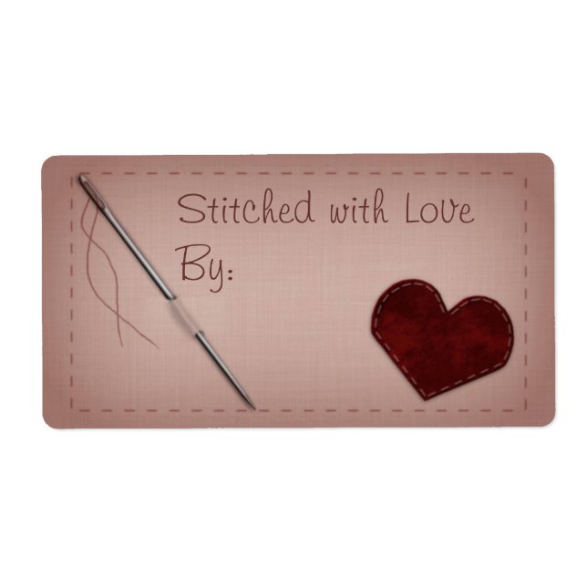 Etiqueta de Presente de Sewing "Stited with Love"  (Frente)